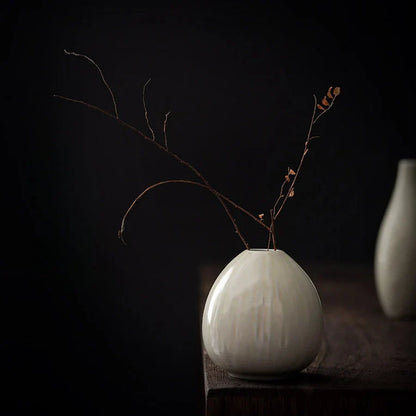 Classic White Ceramic Table Vase